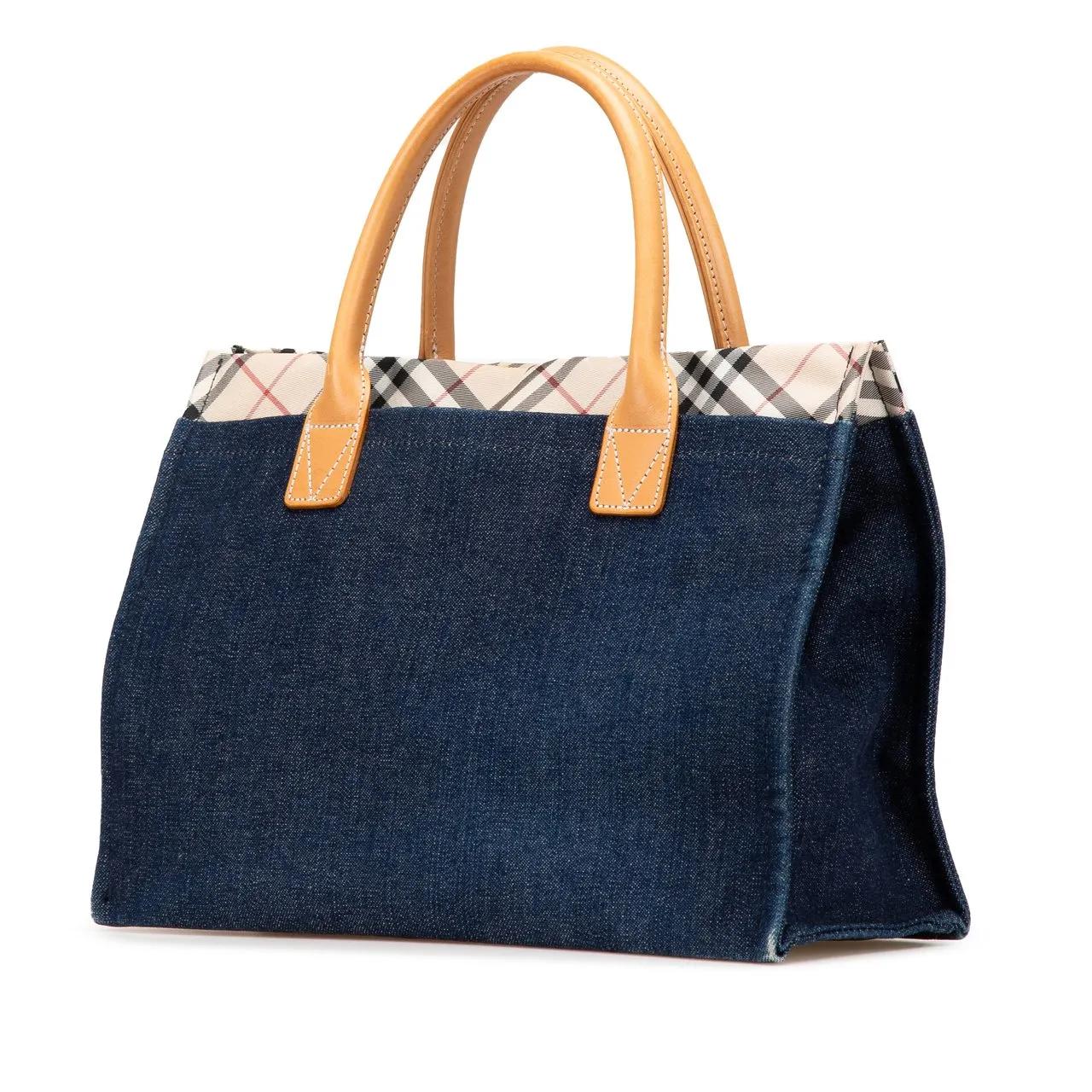 Thumbnail - Burberry Shopper - 2000-2017 Nova Check Trimmed Denim Tote - Gr. unisize - in Blau - für Damen