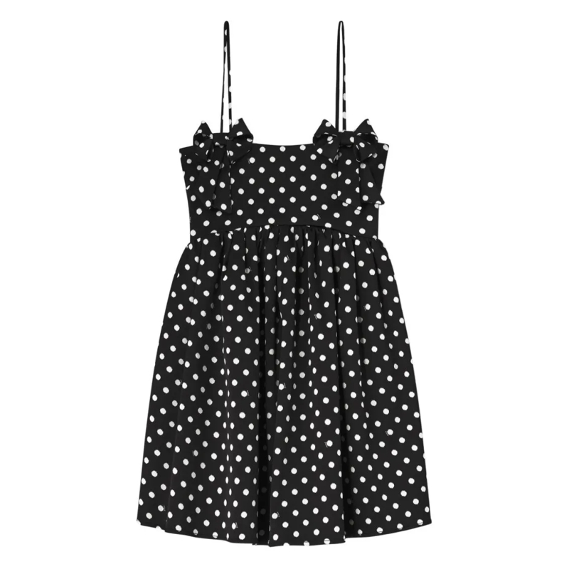 GANNI Minikleid Mini Dress With Playful Polka Dot Pattern Black