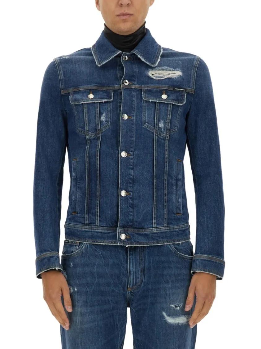 Thumbnail - Dolce&Gabbana - Strethc Denim Jacket - Größe 50 - blau