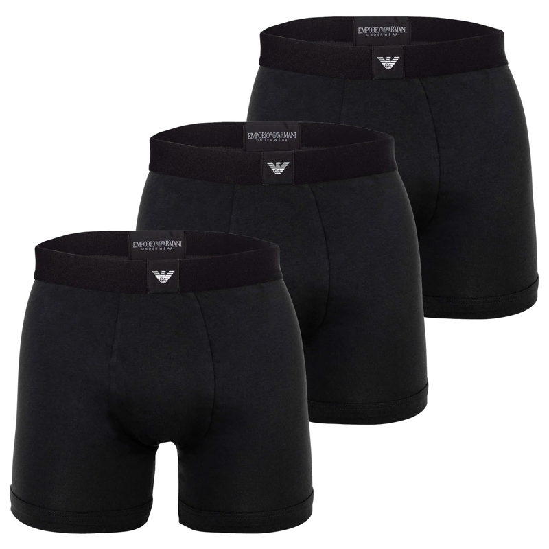 Emporio Armani  Drei lange Boxershorts von der Marke EMPORIO ARMAN schwarz