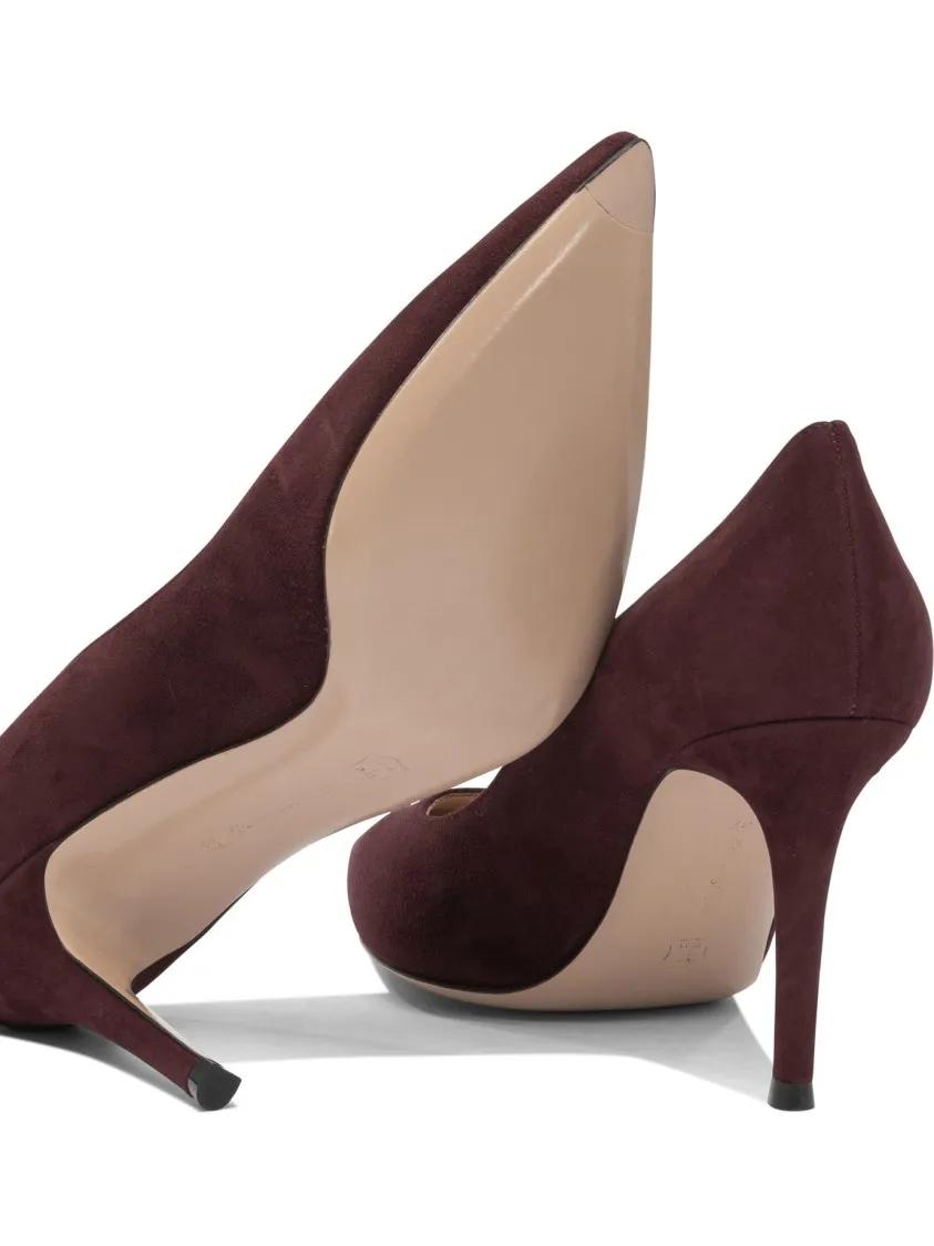 Thumbnail - Gianvito Rossi Hohe Schuhe - Pointed Toe Burgundy Suede Pumps - Gr. 37,5 (EU) - in Rot - für Damen