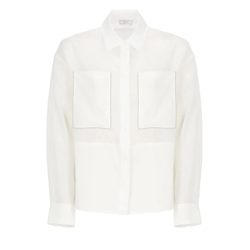 Peserico Ivory Cotton Blend Shirt White Skjortor