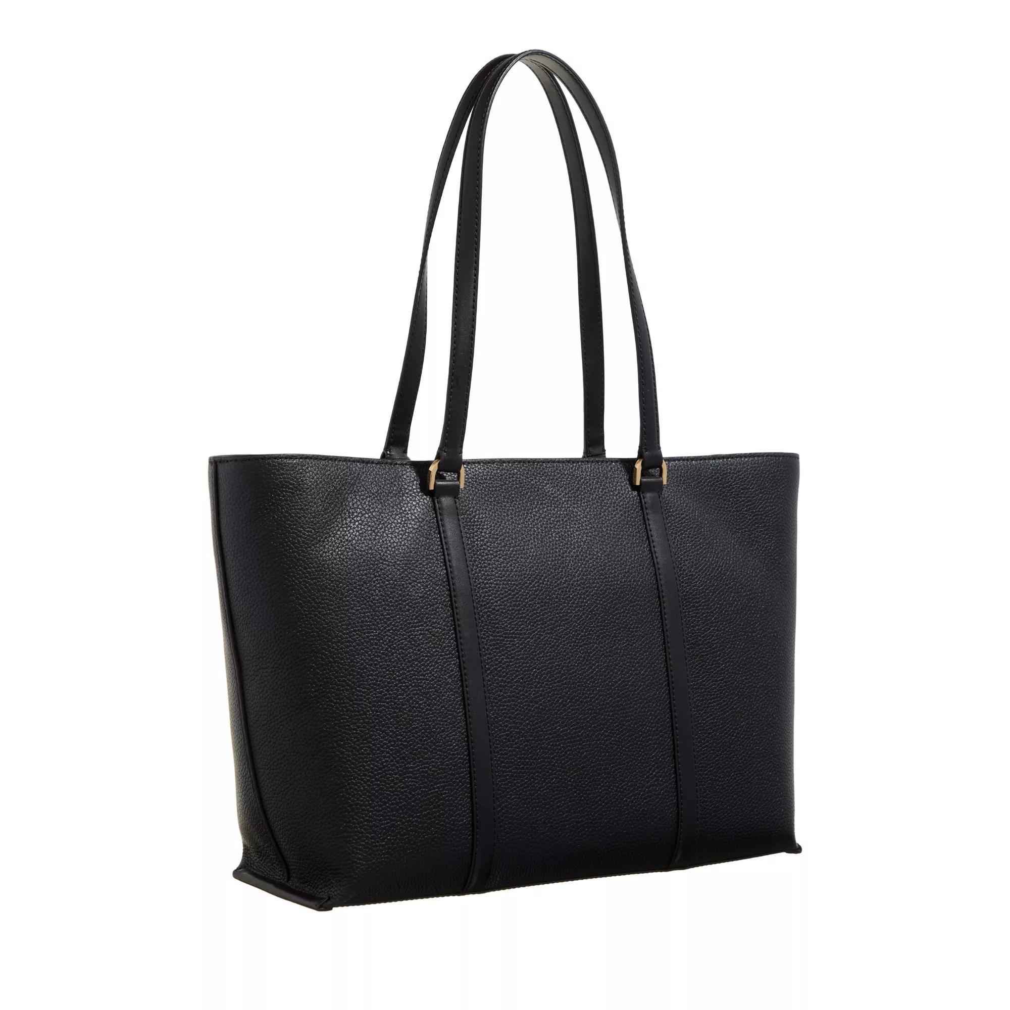 Michael Kors Stijlvolle zwarte leren winkeltas Black Dames