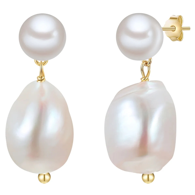 Glanzstücke München Ohrhänger Sterling Silber Ohrhänger Süßwasser-Zuchtperle weiss