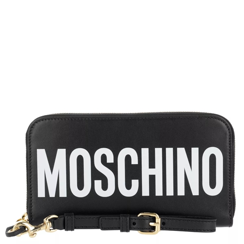 Moschino Wallet Black Zip-Around Wallet