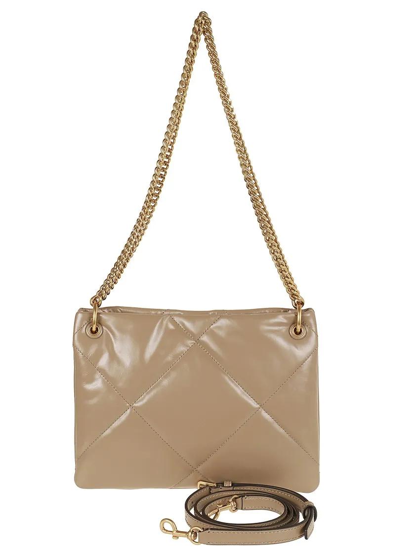 TORY BURCH Shoppers Kira Diamond Quilt Small Shoulder Bag in bruin
