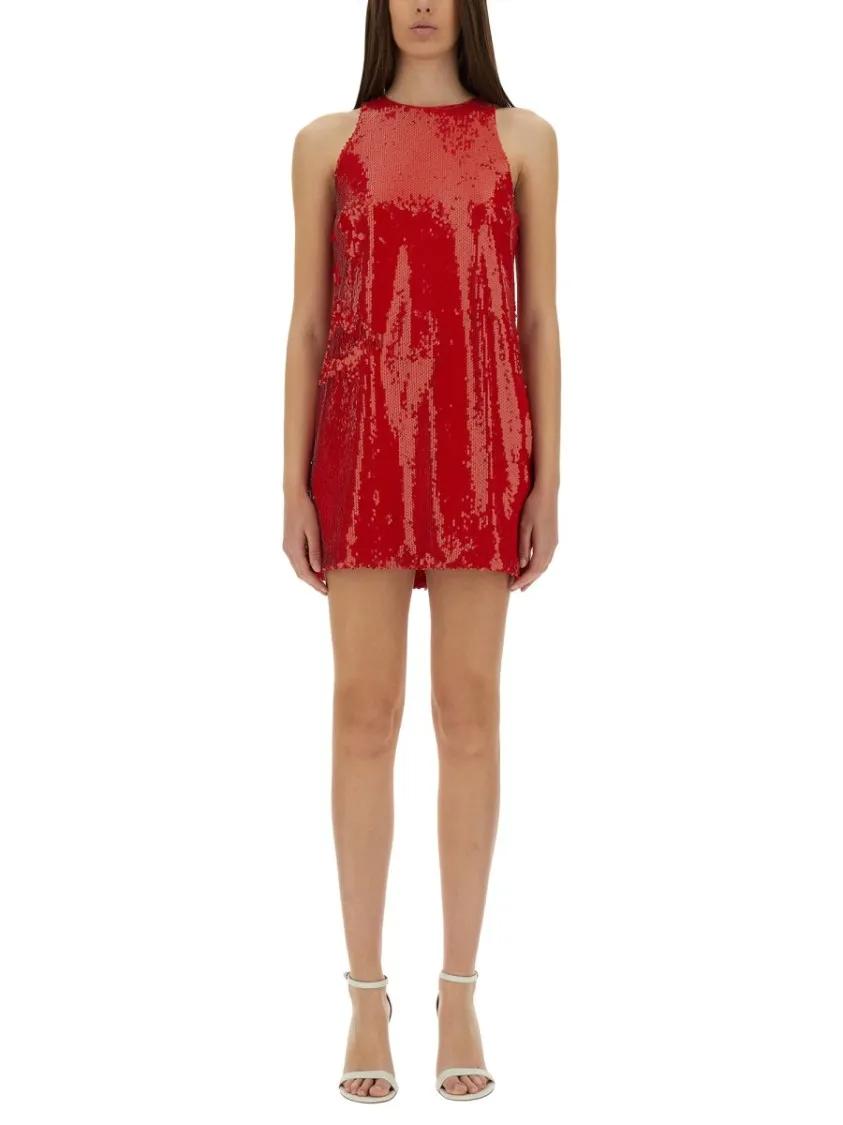 Thumbnail - MSGM - Red Sequined Dress - Größe 42 - red