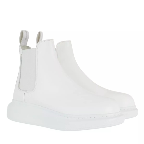 Alexander McQueen Boots Leather White Ankle Boot