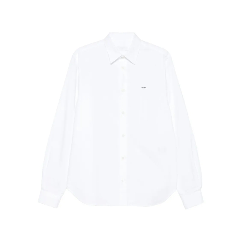 Prada Hemd Tailored White Button-Up Shirt With Pointed Collar White