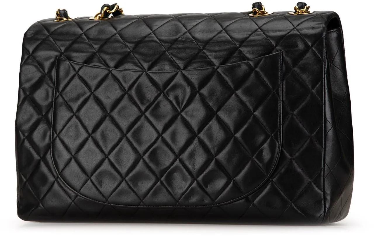 Thumbnail - Chanel Hobo Bags - 1991-1994 Maxi XL Classic Lambskin Single Flap - Gr. unisize - in Schwarz - für Damen