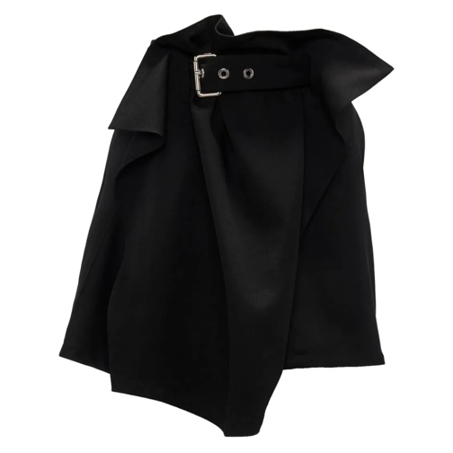 J.W.Anderson Black Asymmetric Draped Mini Skirt Black Mini gonne