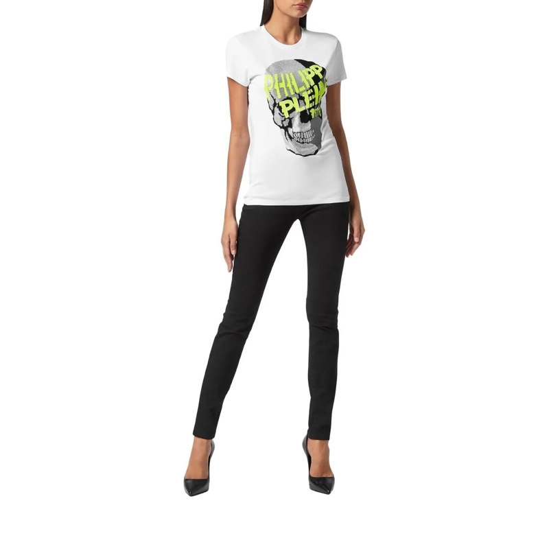 Philipp Plein T-Shirt T-Shirt Skull Mit Schmucksteinen weiss(Image 4)