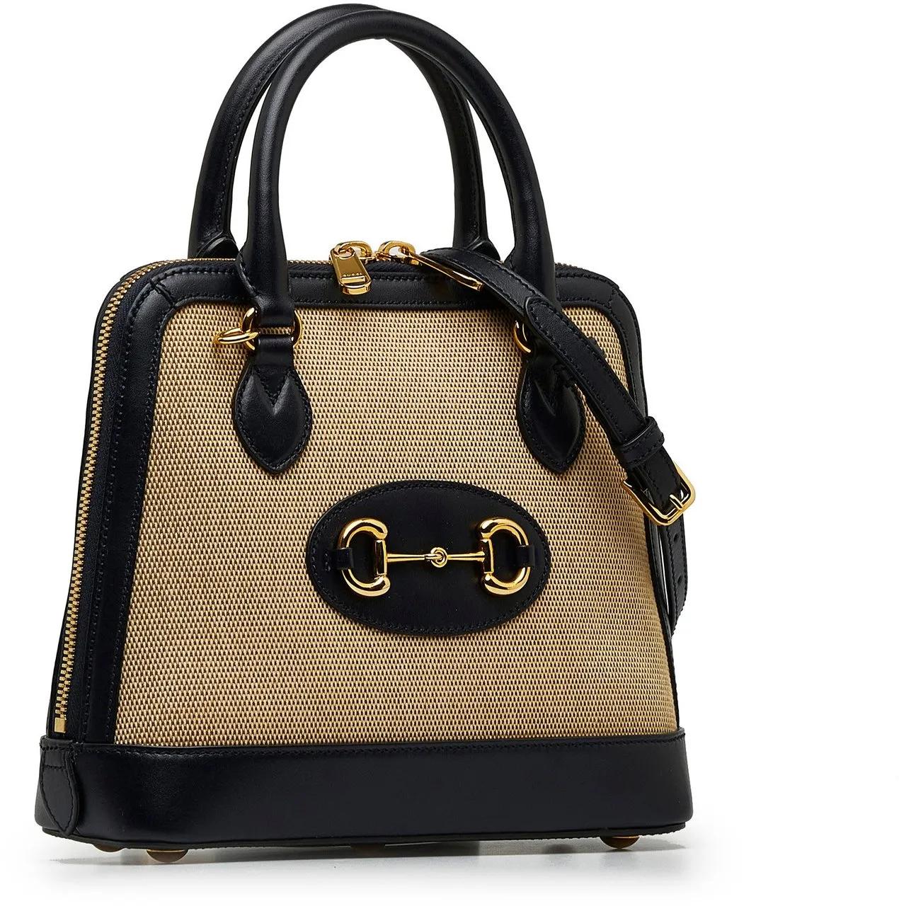 Gucci Totes & shoppers Small Horsebit 1955 Canvas Top Handle in bruin