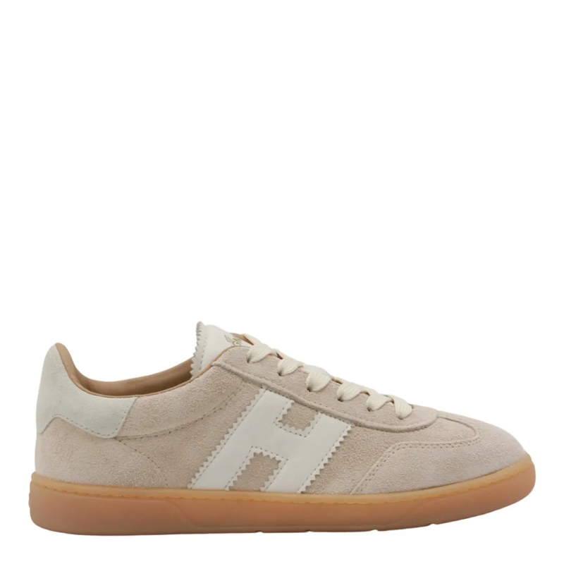 Hogan Lage-top sneaker Soft Suede Sneakers With Contrasting Leather Logo Neutrals