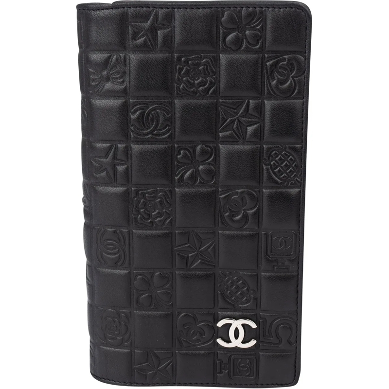 Chanel Geldbörse Chanel Lambskin Chessboard CC Wallet schwarz