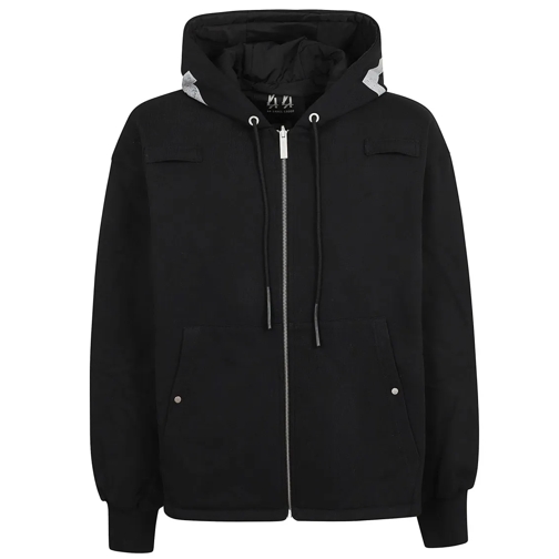 44 Label Group Overgangsjas Cotton Jacket With Drawstring Hood And Contrasting Black