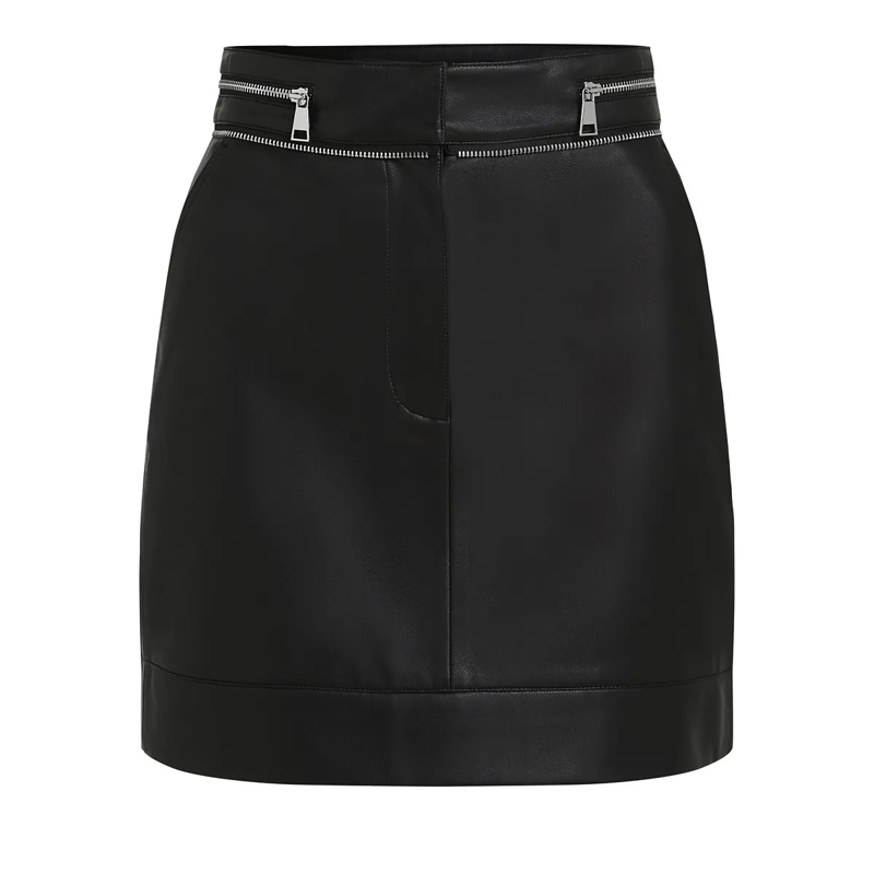 Karl Lagerfeld Minirock ROCK AUS KUNSTLEDER MIT REISSVERSCHL�SSEN schwarz