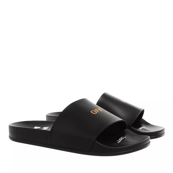 Off White Pool Slider Black Orange Claquette