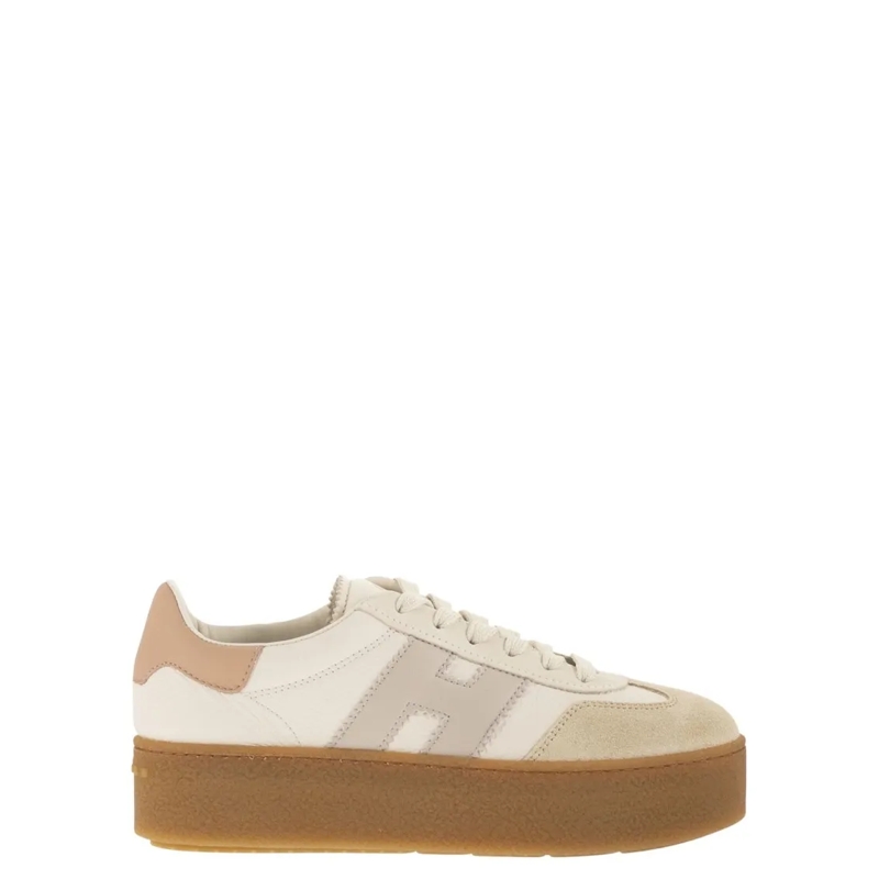 Hogan Lage-top sneaker Leather And Suede Trainers With Platform Sole Neutrals