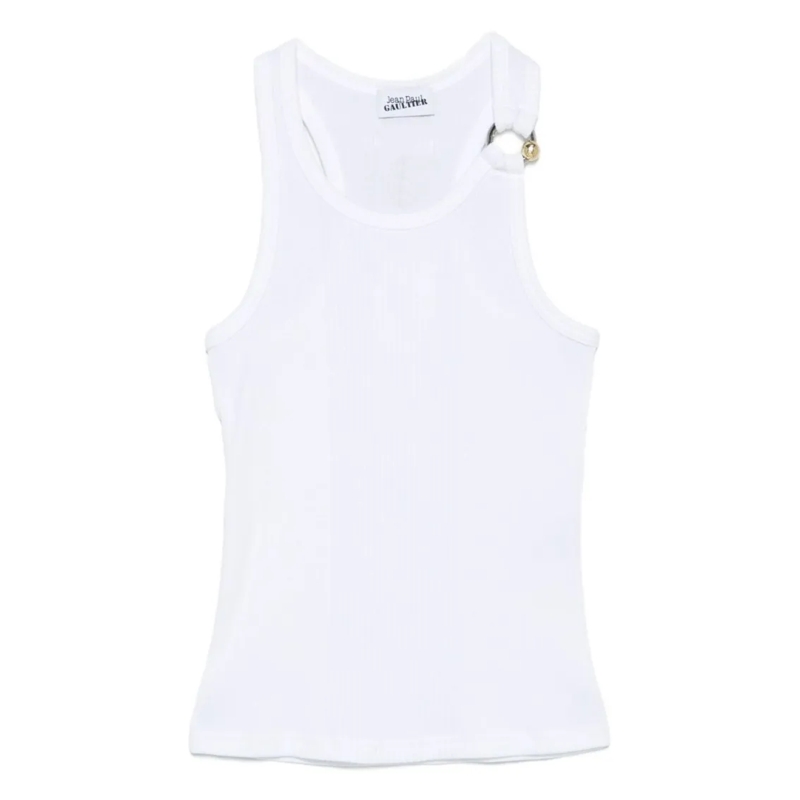 Jean Paul Gaultier Blouse Sleeveless White Top White