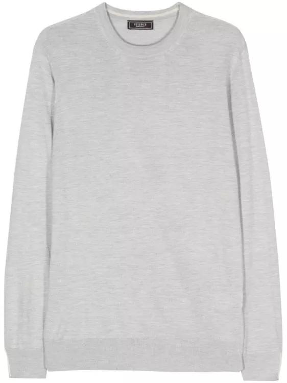 Peserico - Fine-Ribbed Mélange Jumper - Größe 56 - gray