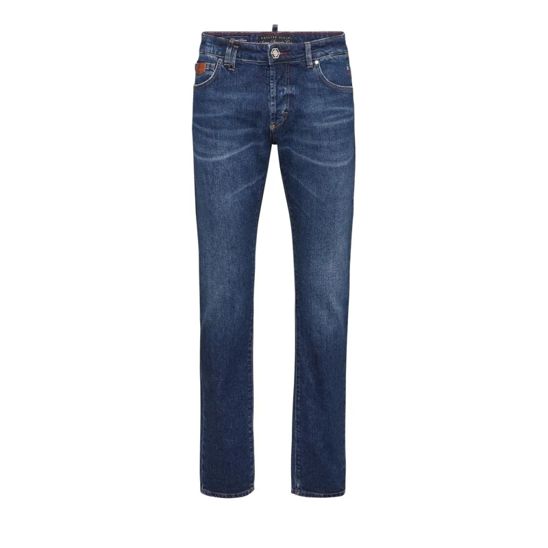 Philipp Plein Jeans mit geradem Bein Das Basismodell der 5-Pocket-Jeans zeichnet sich d dunkel-blau