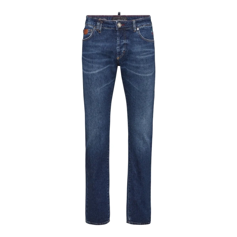 Philipp Plein Jeans mit geradem Bein Das Basismodell der 5-Pocket-Jeans zeichnet sich d dunkel-blau