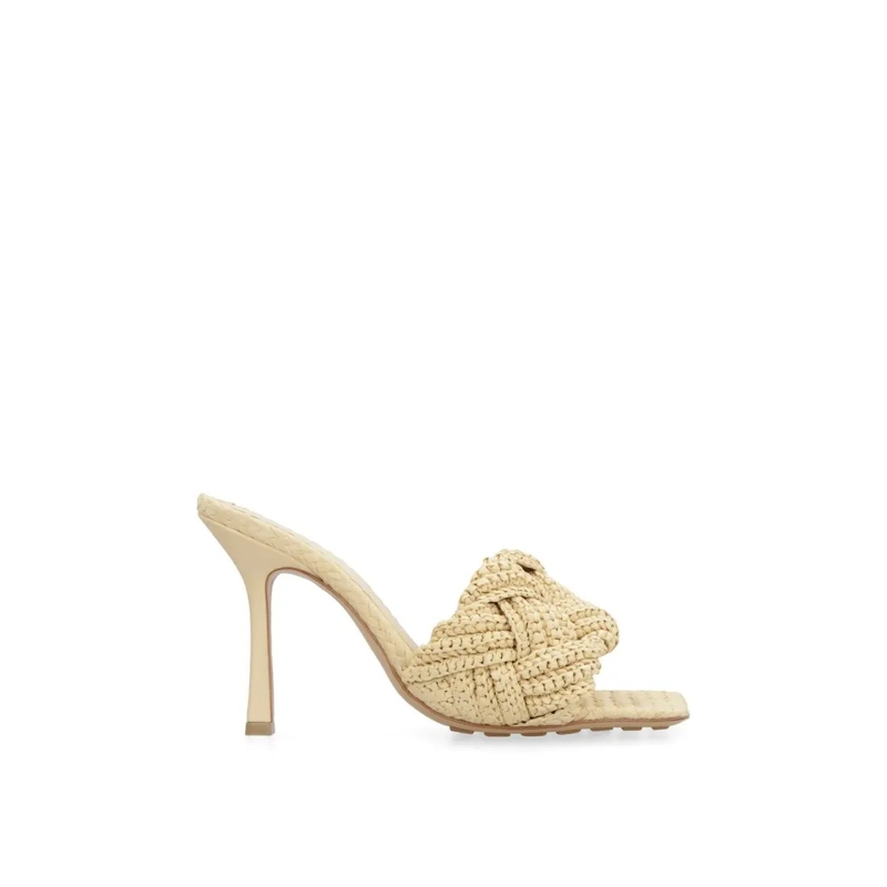 Bottega Veneta Mules Lido Raffia Mules Neutrals