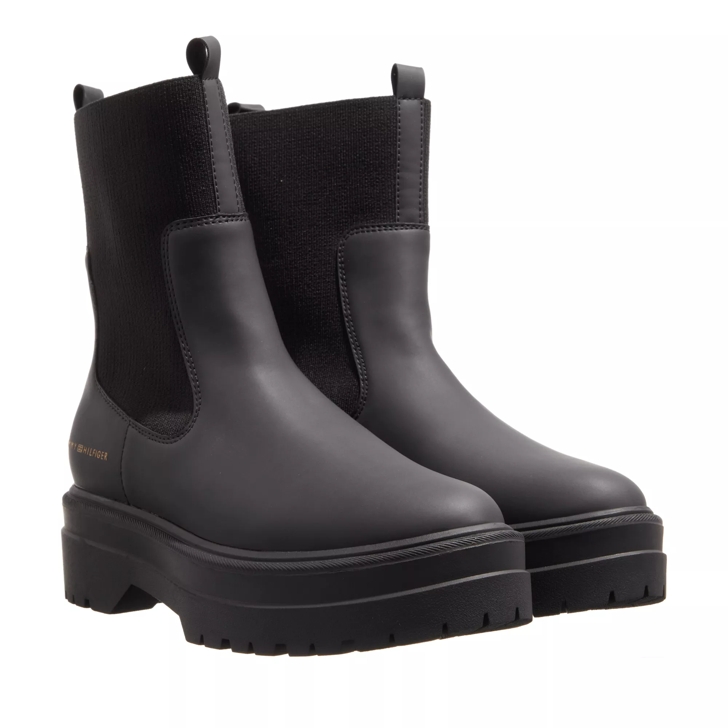 Tommy Hilfiger Feminine Seasonal Utility Boot Black Laars