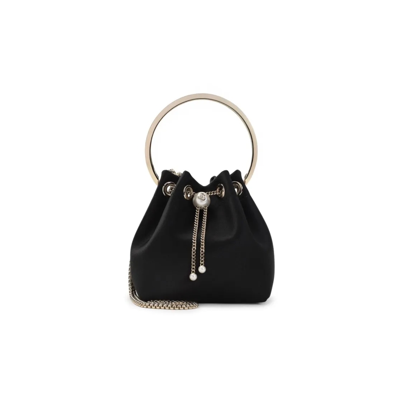 Jimmy Choo Schultertasche Bon Bon Black Satin Handbag Black