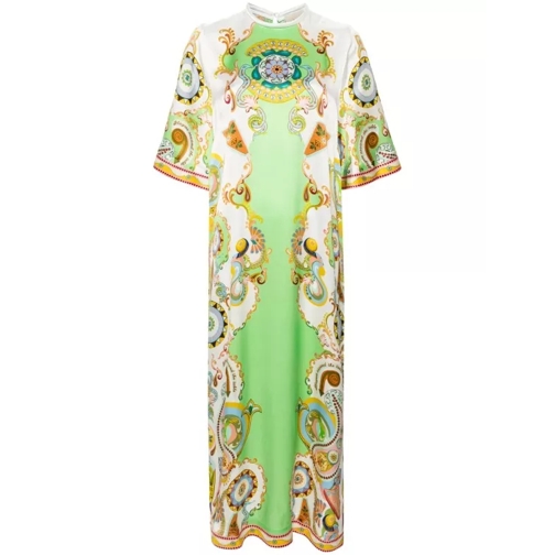 Alemais Pinball Graphic-Print Multicolored Midi Dress Green 