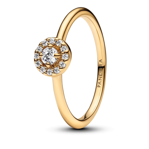 Pandora Ring Runder Pavé-Strahlenkranz Ring 14k Gold-plated