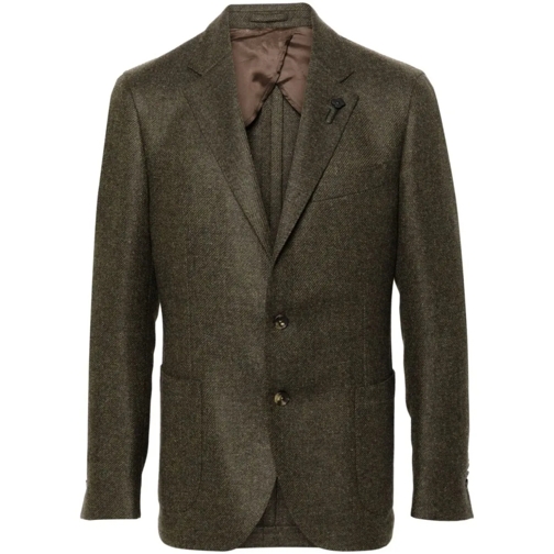 Lardini Blazer Moss Green Virgin Wool-Cashmere Blend Jacket Green