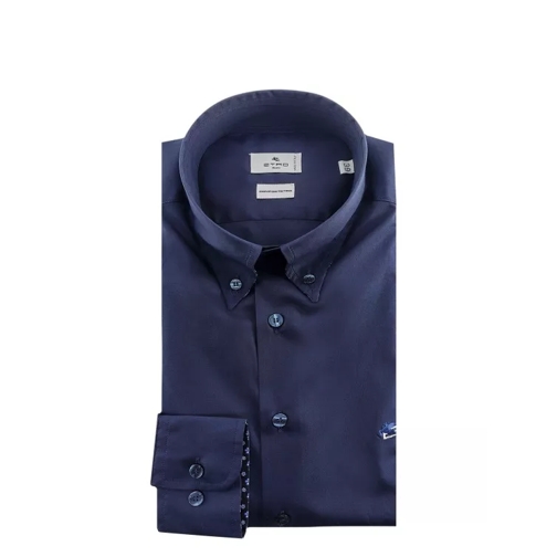 Etro Classic Blue Cotton Shirt Blue 