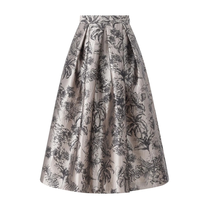 Lunatica Milano Minijupe Midirock Luna Moire grau