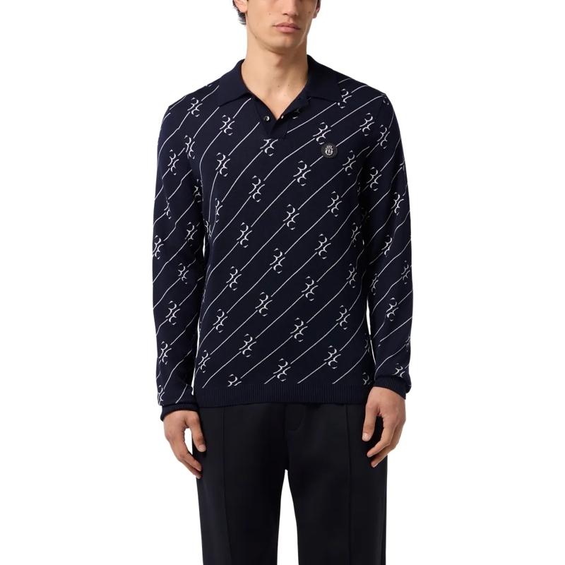 BILLIONAIRE Top Polo Longsleeve All-Over Bb schwarz(Image 3)