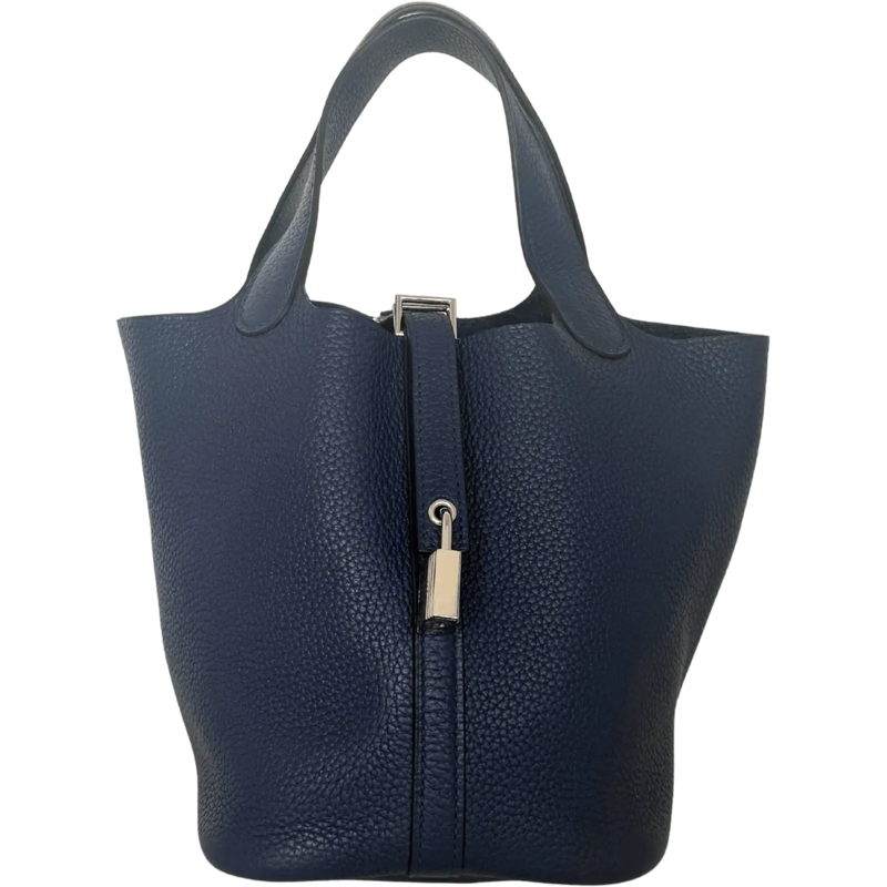Hermès Tote Hermes Picotin 18 Taurillon Clemence Navy Blue Pal blau
