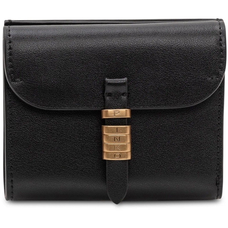 Pinko Geldbörse Portafoglio Saddle con Patta e Chiusura Frontale schwarz