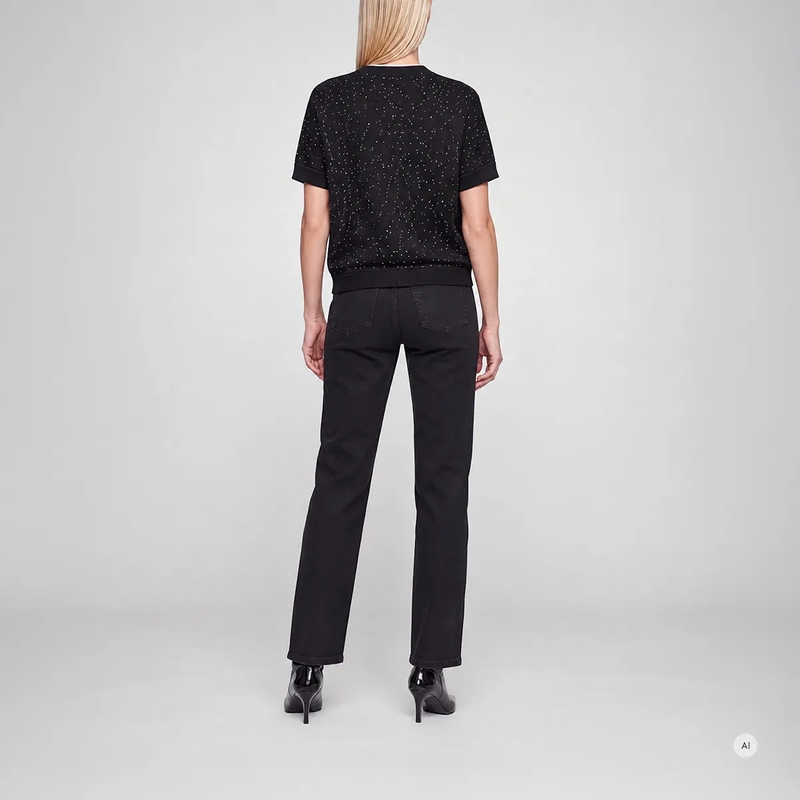 Marc Aurel Pullover Pullover mit Strass schwarz(Image 4)