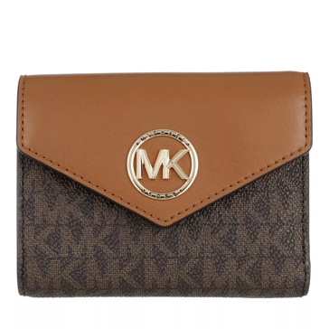 Michael Kors Greenwich Medium Trifold Brown Acorn Tri Fold Wallet
