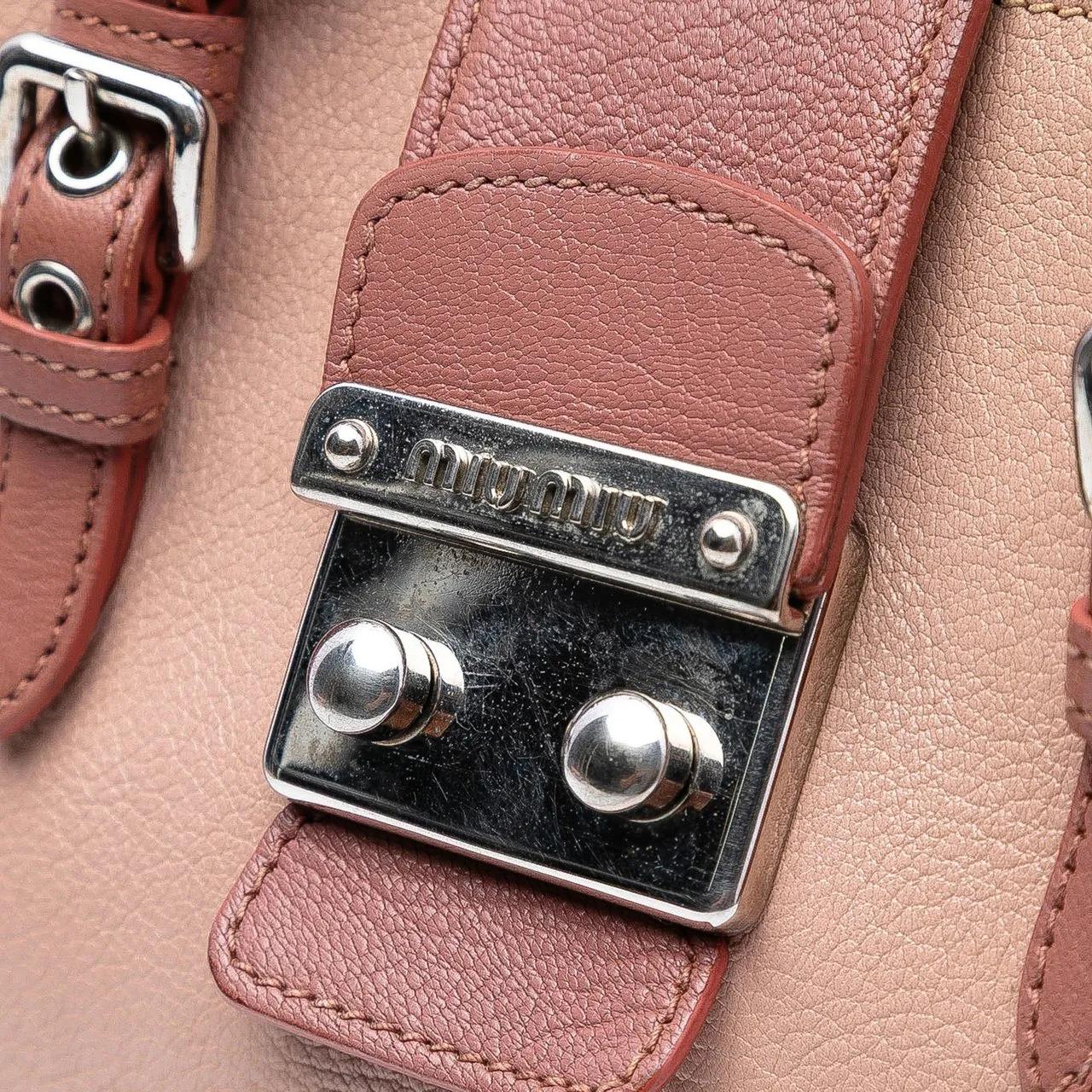 Thumbnail - Miu Miu Hobo Bags - Bicolor Goatskin Madras Satchel - Gr. unisize - in Gold - für Damen