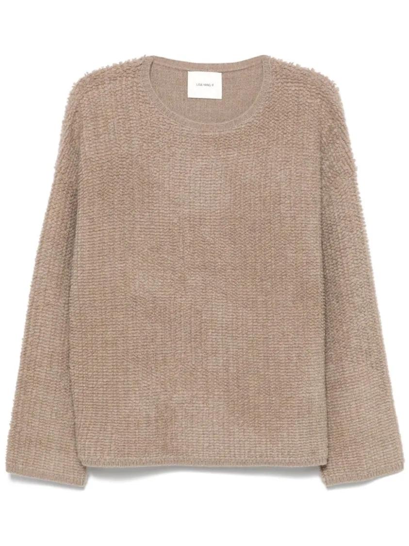 Lisa Yang Brown Fleece Wool Sweatshirt