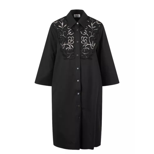 P.A.R.O.S.H. Canyox Lace Embroidery Shirt Dress Black 