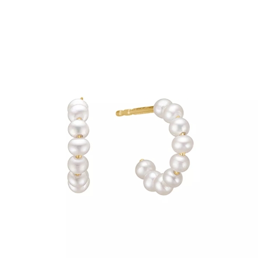 Charlotte Lebeck Libby Pearl Earring Yellow Gold Creole