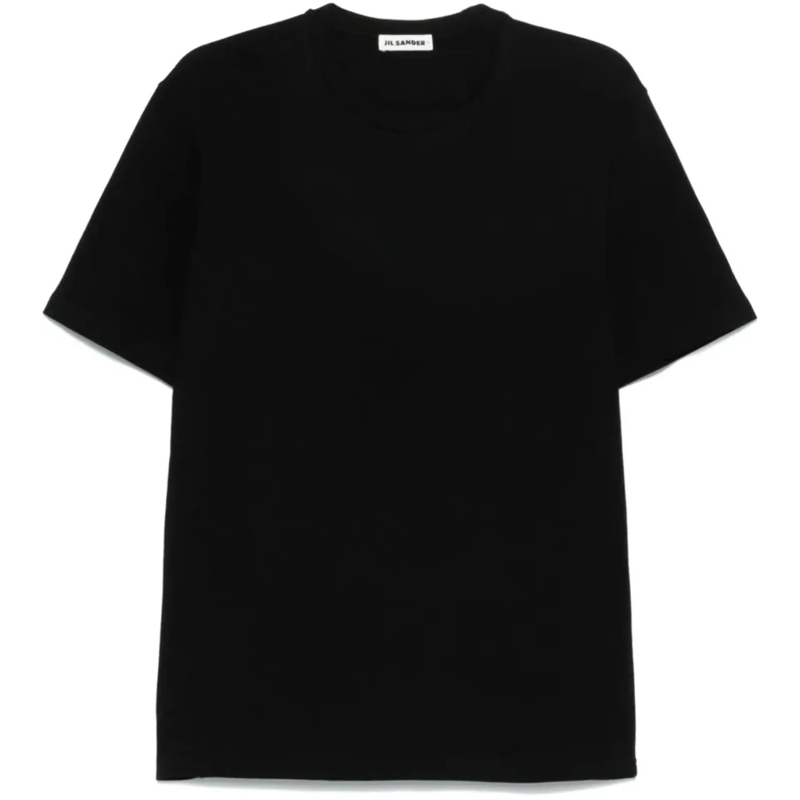 Jil Sander T-Shirt Leather Logo Back Patch T-shirt Black schwarz