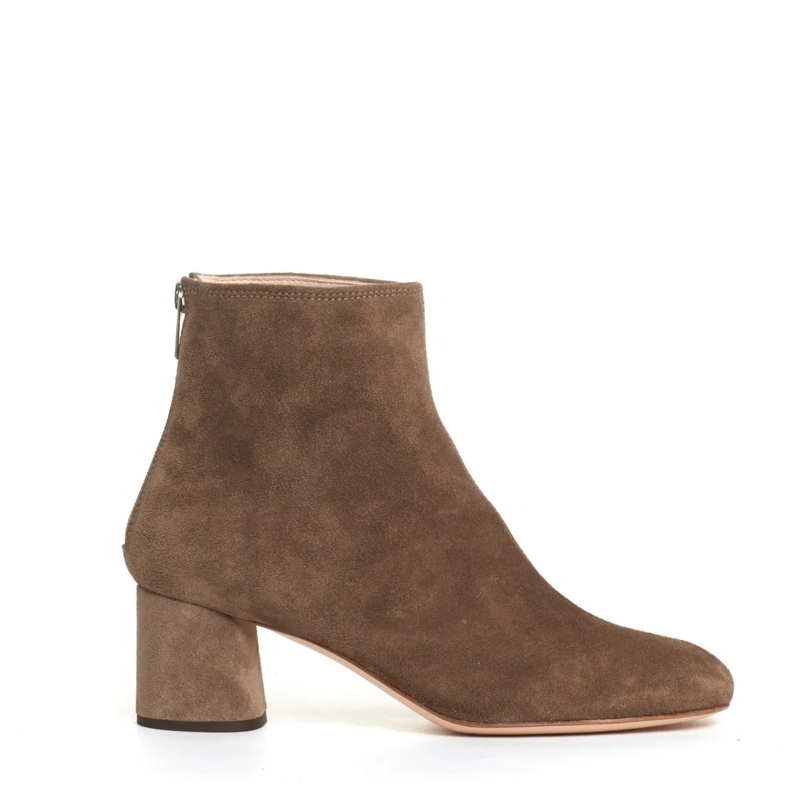 Agl Stiefel Taupe Suede Ankle Boot Heel 60Mm Brown