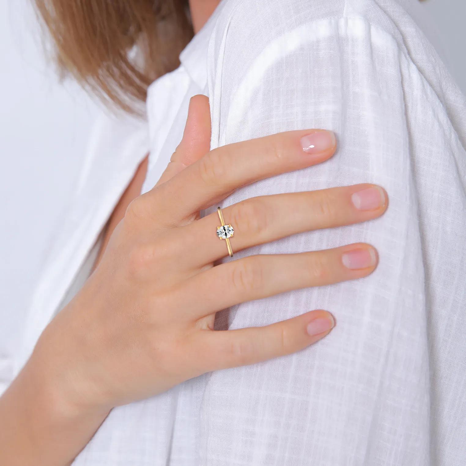 Thumbnail - Elli Ringe - Ring Verlobungsring Valentin Liebe Topas 585 Gelbg - Gr. 52 MM - in Gold - für Damen