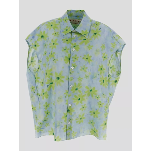 Marni Short Sleeves Oversize Pattern Shirt Multicolor 