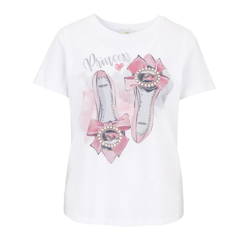 Princess goes Hollywood Bluse T-Shirt mit Schmucksteinen weiss
