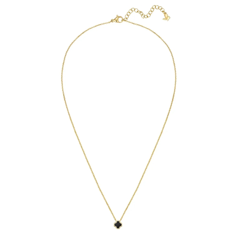 Glanzstücke München Mittellange Halskette Edelstahl Halskette Achat Kleeblatt gold(Image 3)